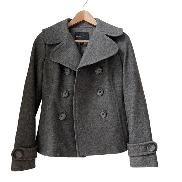 Banana Republic Gray Wool Short Double-breasted/ Peacoat Winter Jacket Size: S - Picture 11 of 13